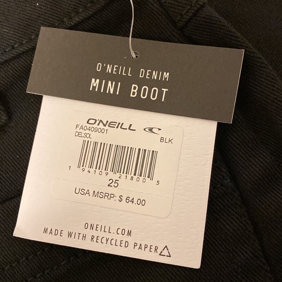 🆕O’Neill Denim Black Mini Boot Jeans Size 25 - Picture 4 of 7